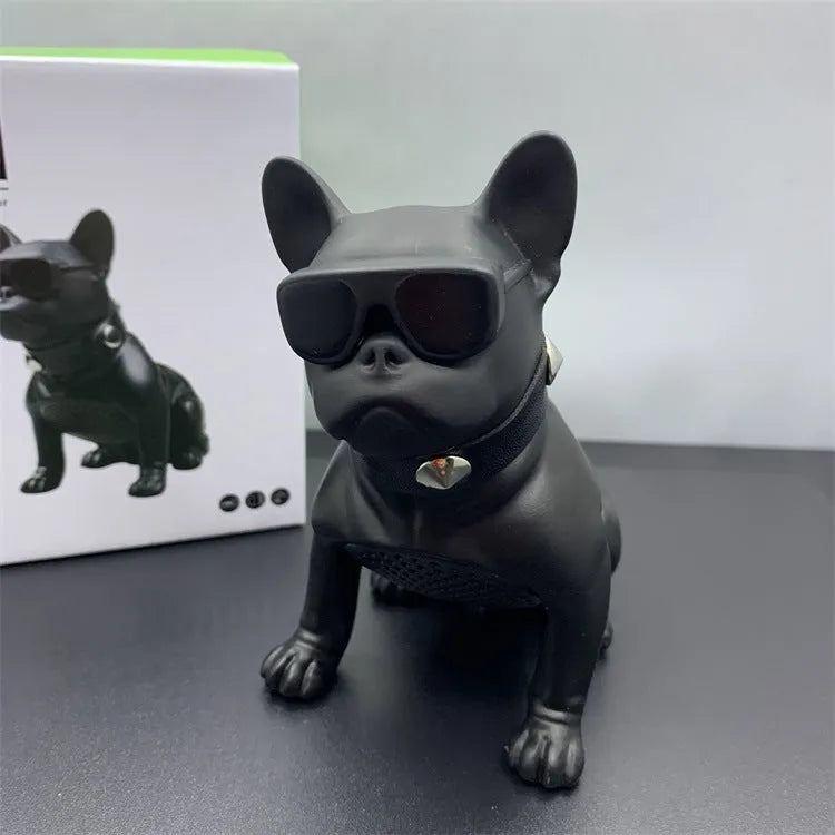 Mini Bulldog Bluetooth wireless speaker in black, red or white colour options.