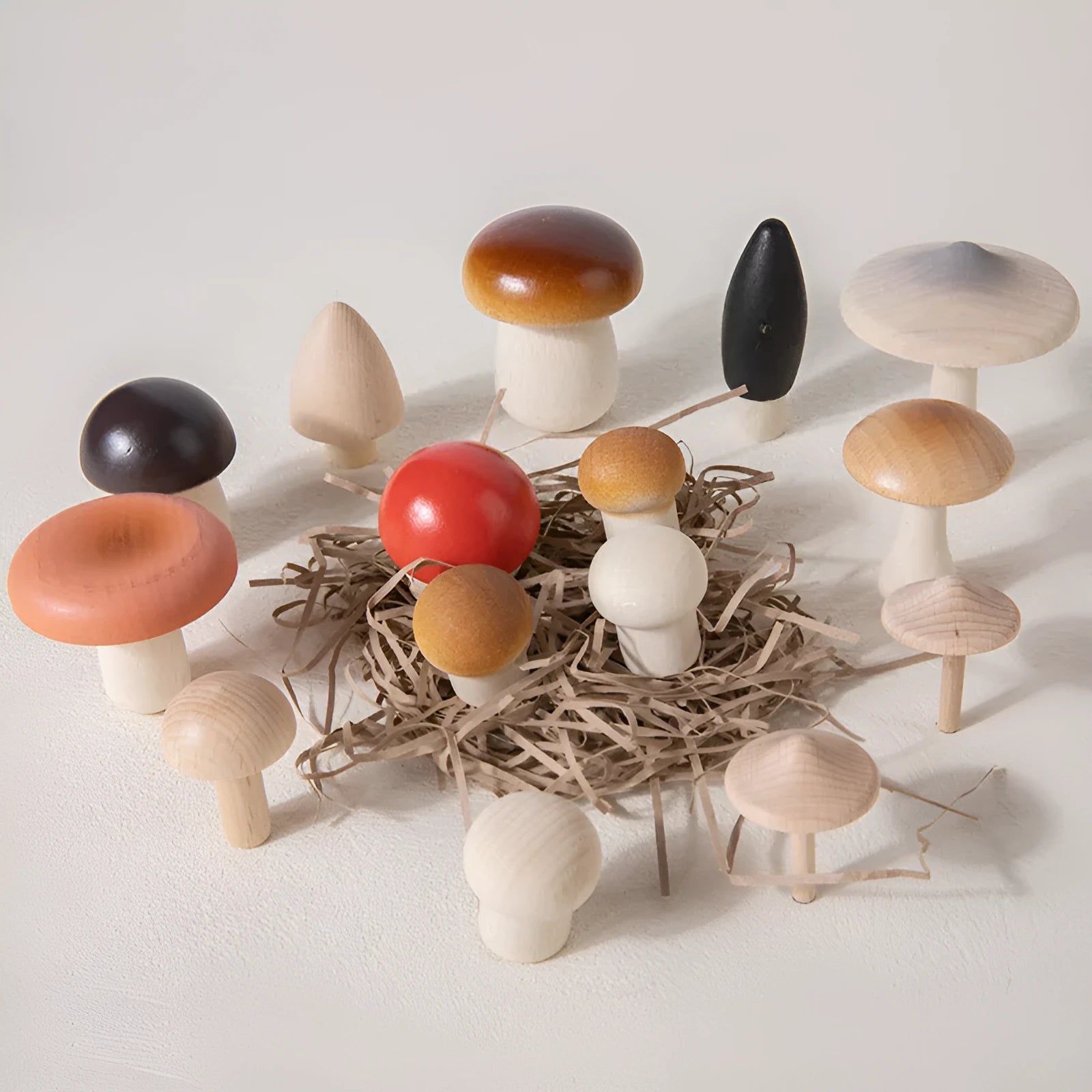 Wooden simulation bird eggs toy suit in Colourful Bird Eggs option, packaged in colour box