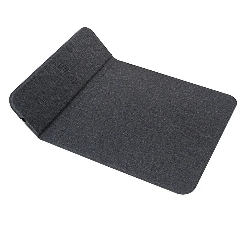 Foldable fabric phone holder with wireless charging capability showing 10W fast charging support