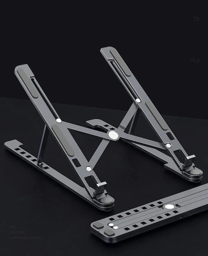 Aluminum portable laptop stand adjustable height for notebooks in silver colour
