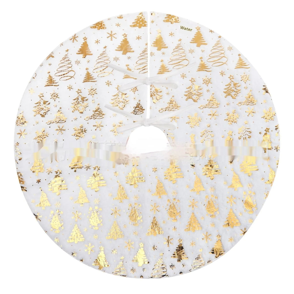 Christmas tree plush group mat with snowflake and cedar decorative designs in multiple sizes