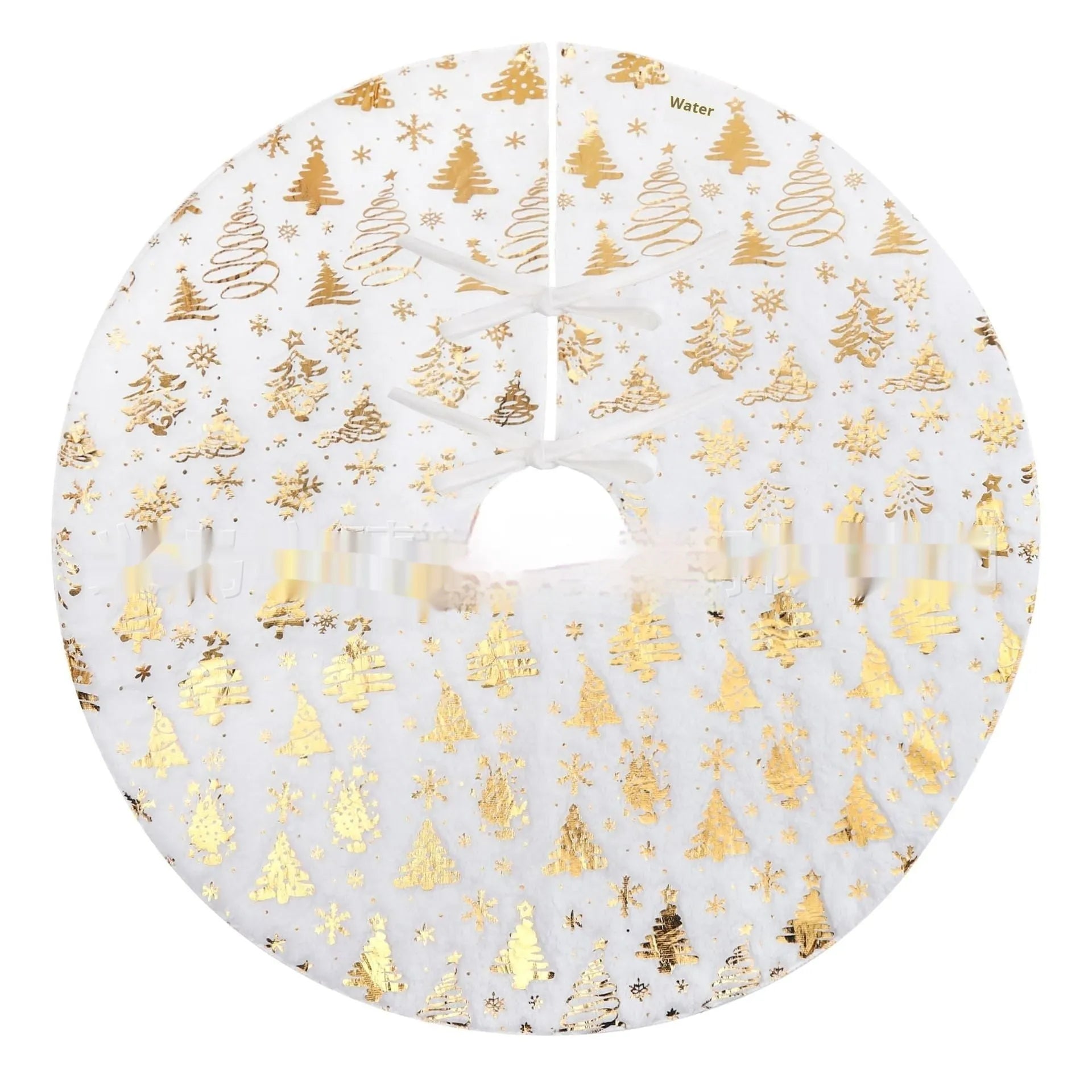Christmas tree plush group mat with snowflake and cedar decorative designs in multiple sizes