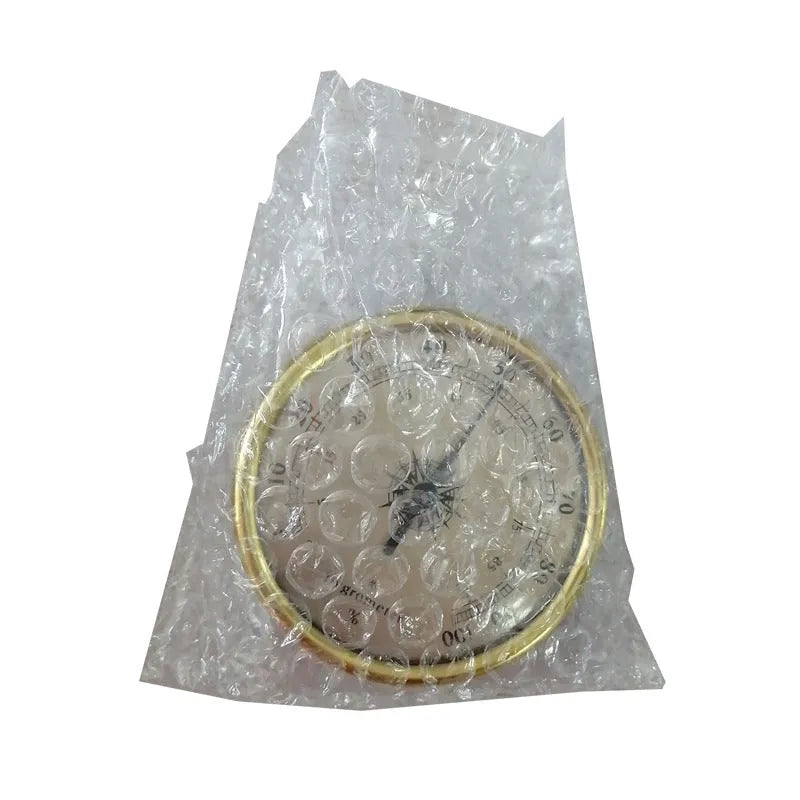 Aluminium analog thermometer and hygrometer with circular 72mm diameter display