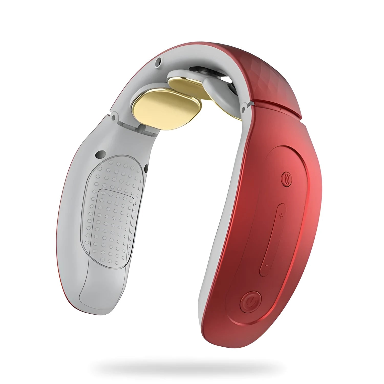 Intelligent cervical massager in red or white with battery power and computer control