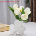 Clover-shaped white porcelain ceramic vase in European style with choice of four colours