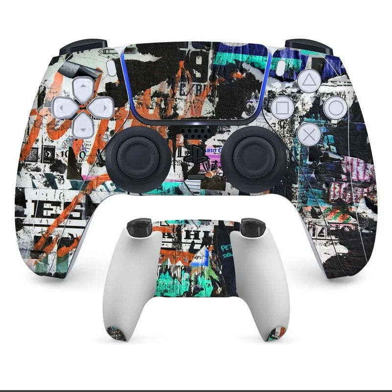 PS5 controller protective skin sticker set with anti-scratch micro frosted PVC material.