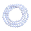 Blue agate bracelet with natural striped beads and scattered Ruyi charm elements