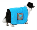 Blue pet bath towel made from 800g superfine absorbent fiber for drying dogs and cats