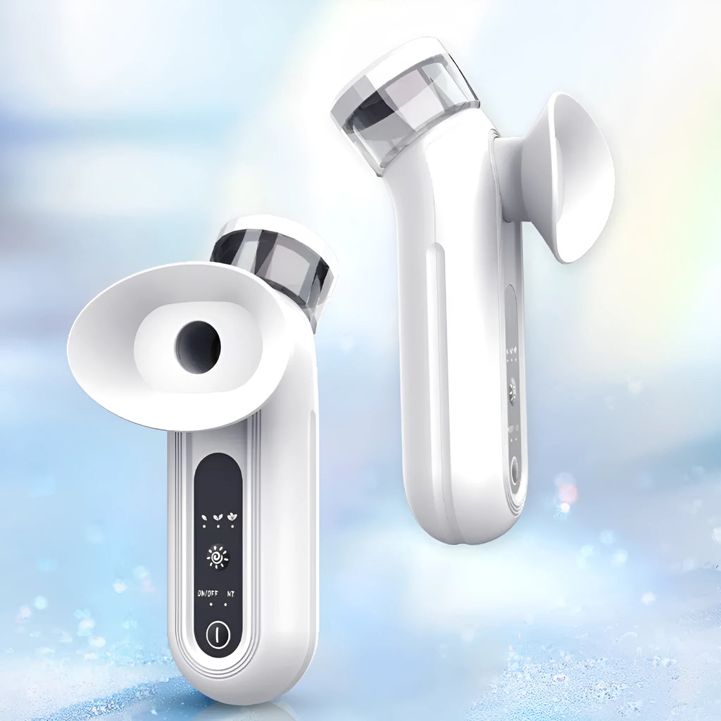 White portable eye compress device with hot cold therapy and atomisation functions