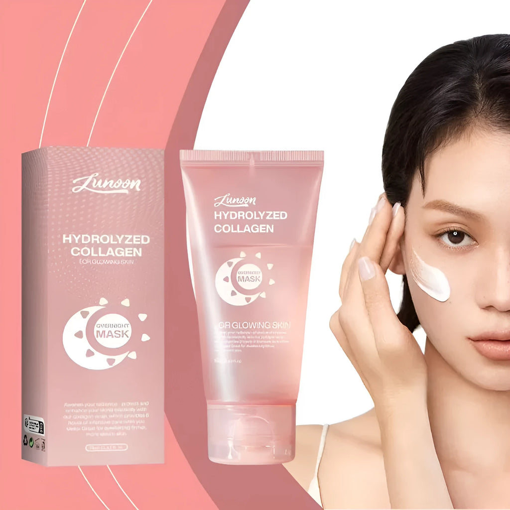 75ml collagen night mask bottle with application brush for evening skincare