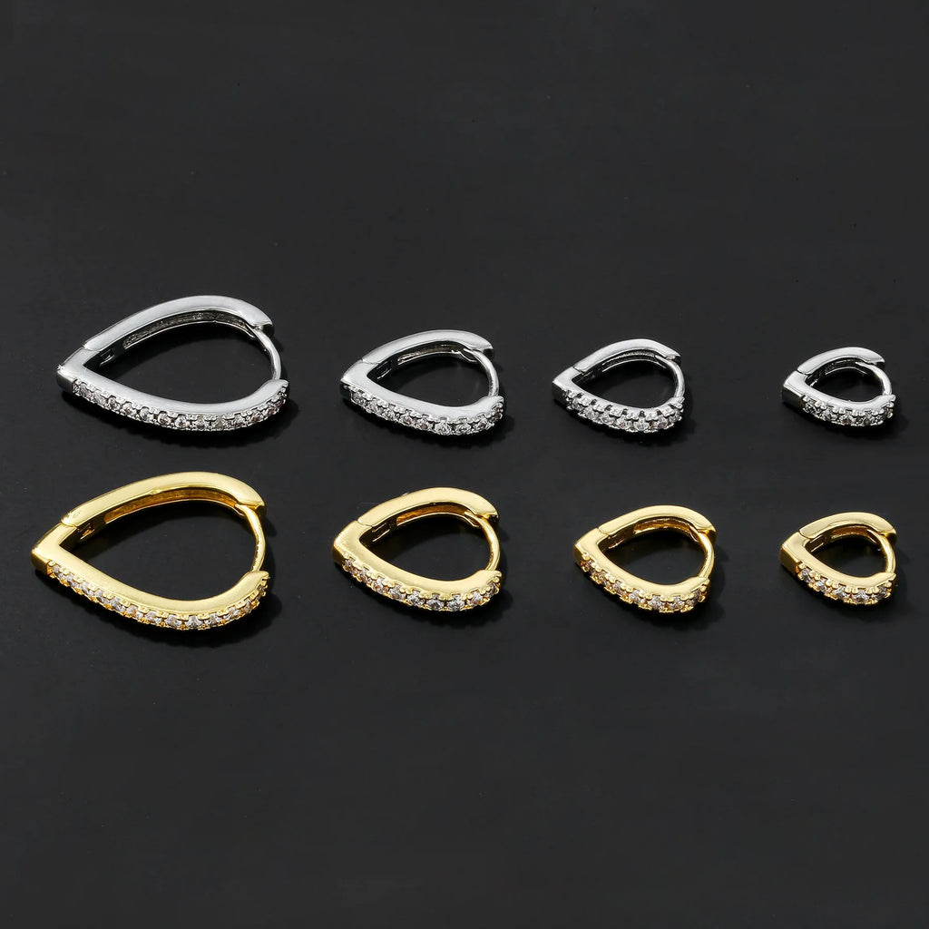 Women's geometric heart shaped ear clip in copper with electroplated gold finish