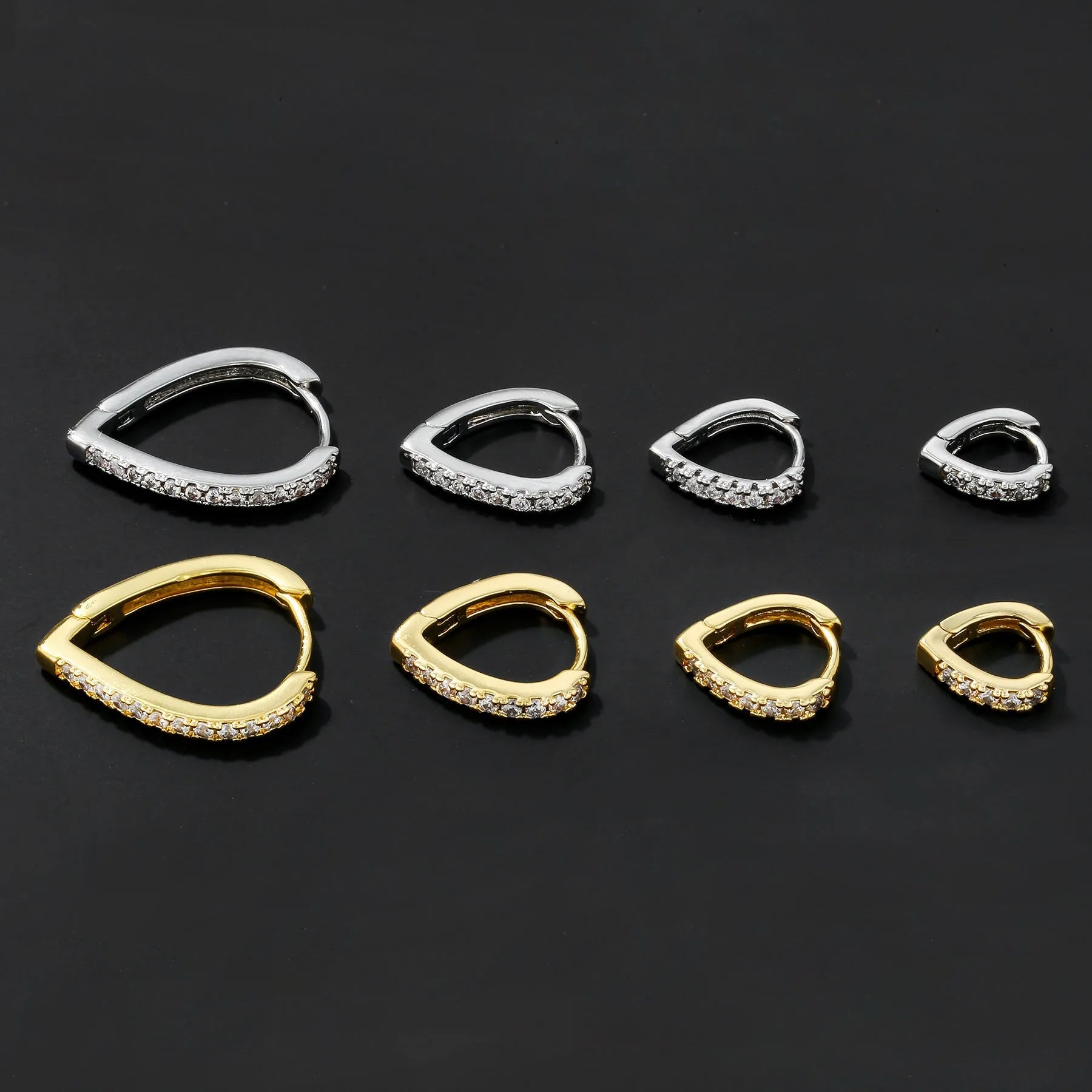 Women's geometric heart shaped ear clip in copper with electroplated gold finish