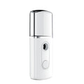 Portable facial nano mist humidifier in white with 20ml tank and compact 10cm body