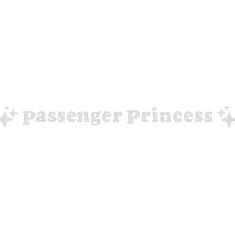 Passenger Princess decorative sticker for car rearview mirror, showing colour options.