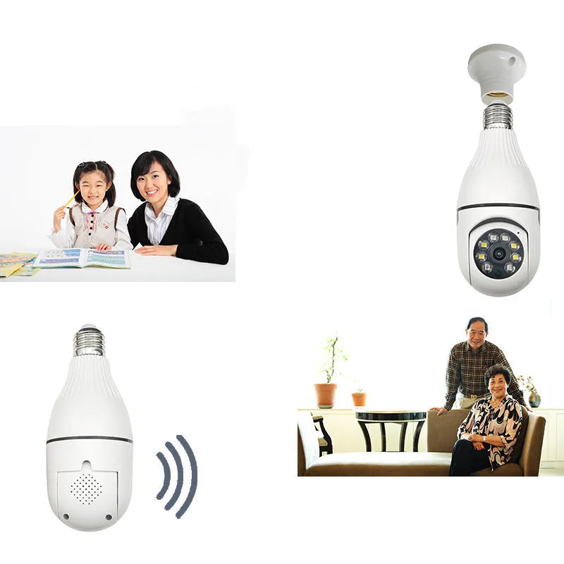 Minions-themed wireless security camera with wide-angle lens showing 3MP full-colour HD resolution specifications