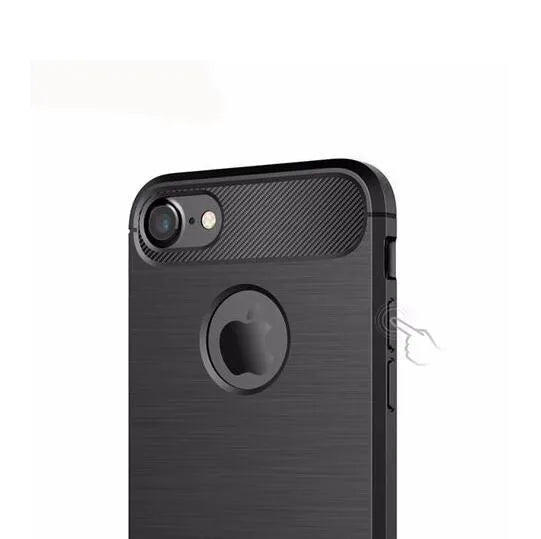 Shock proof TPU phone case back cover in black, compatible with iPhone models 5 to XS Max, solid colour simple style