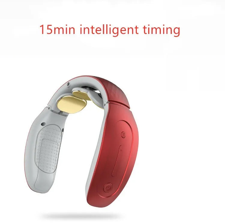 Intelligent cervical massager in red or white with battery power and computer control