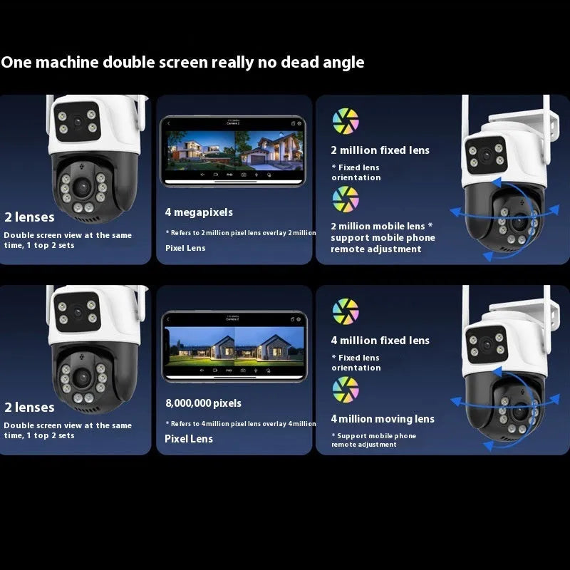 Outdoor wireless security camera monitor with dual screen display for remote home surveillance