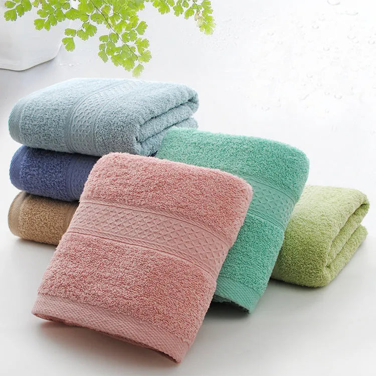 Thickened cotton bath and beach towel shown in one of seven available colour options.