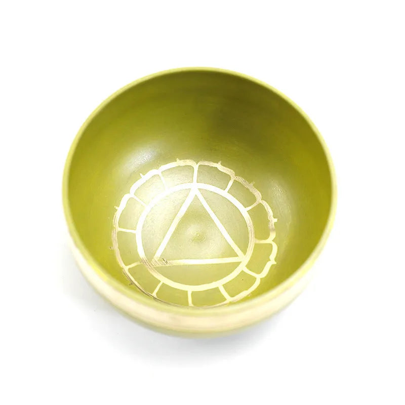 Handmade colourful Himalayan singing bowl meditation instrument measuring 7.8 cm in diameter