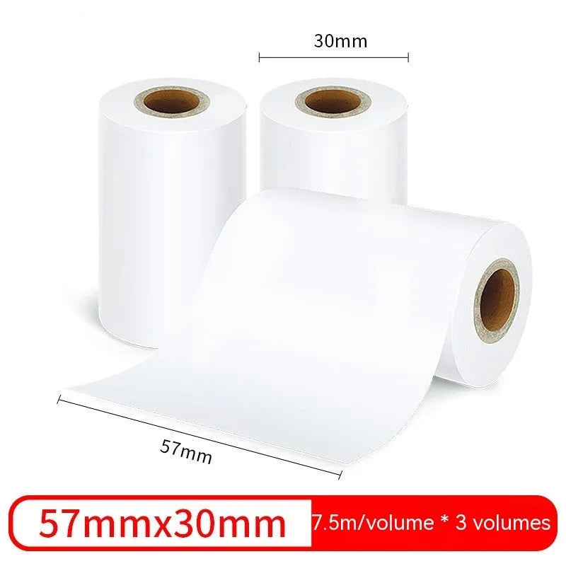 Three rolls of 57mm x 30mm thermal paper for small thermal printers