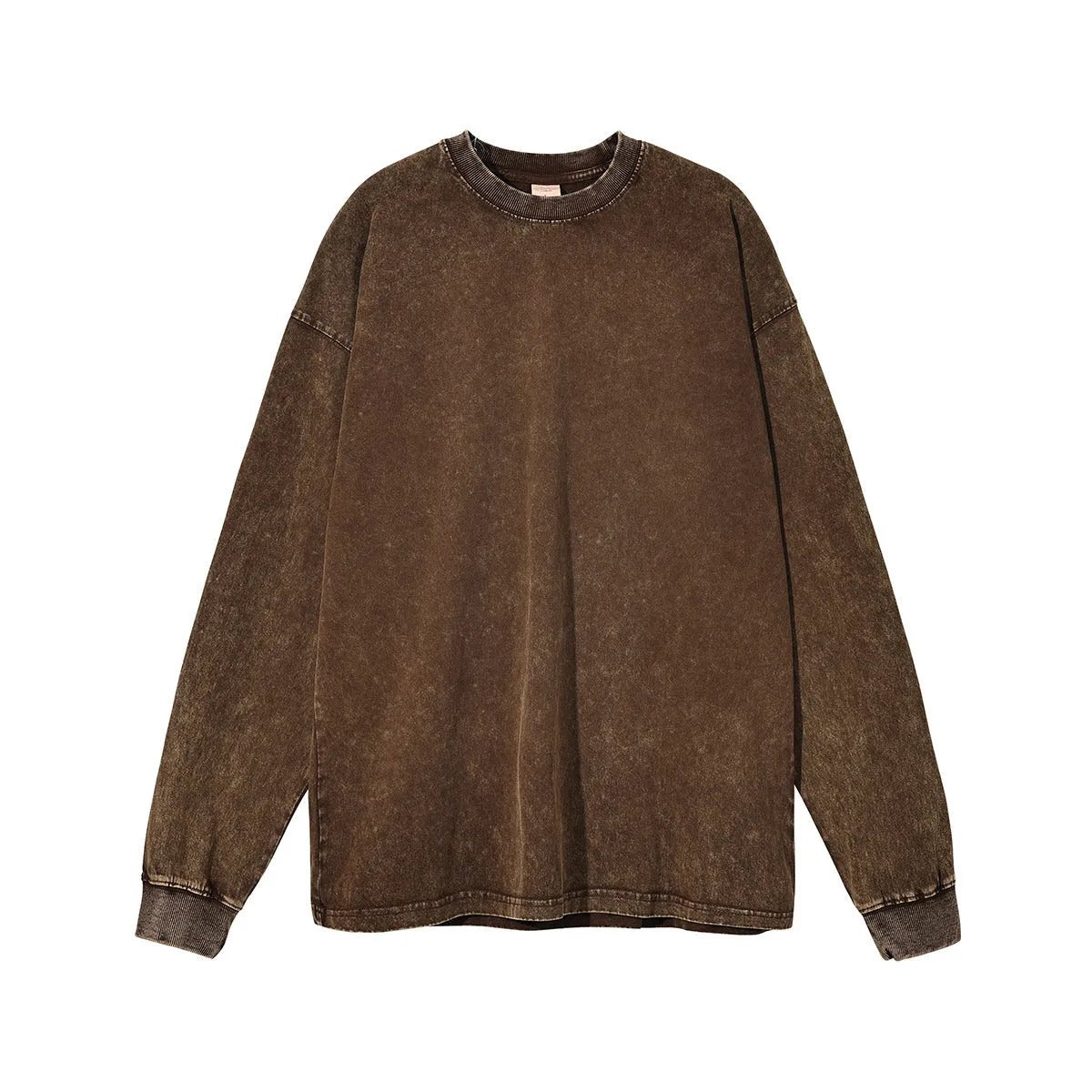 Men's vintage loose fit cotton pullover jumper in batik wash colours
