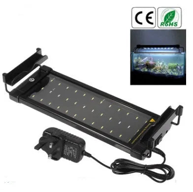 Aquarium LED lighting lamp with telescopic bracket and high brightness 2300 lumen for freshwater fish tank