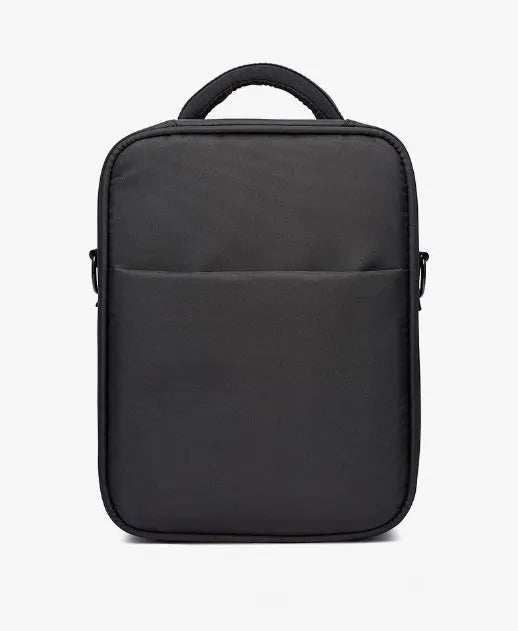 Black men's messenger shoulder bag made from Oxford fabric showing its size.