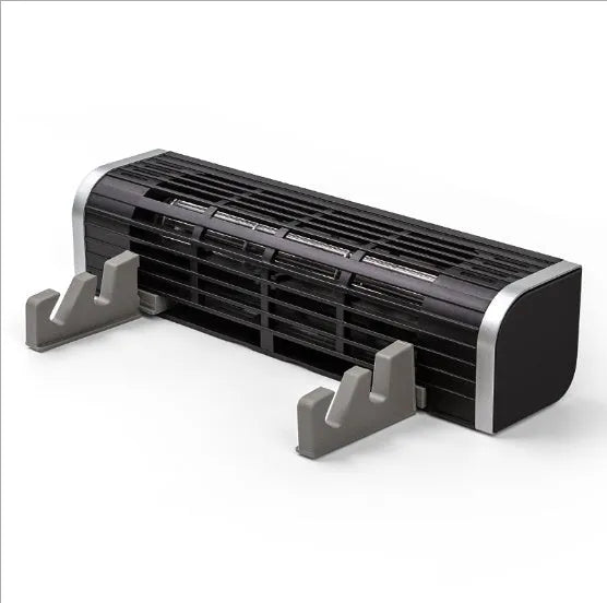 Black laptop cooling pad with fan, dimensions 294mm wide by 65mm high.