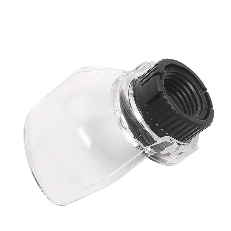 Clear plastic Delta power tool protective cover for grinding, showing transparent shield.
