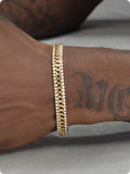 Gold tennis bracelet with hip hop styling for men and women