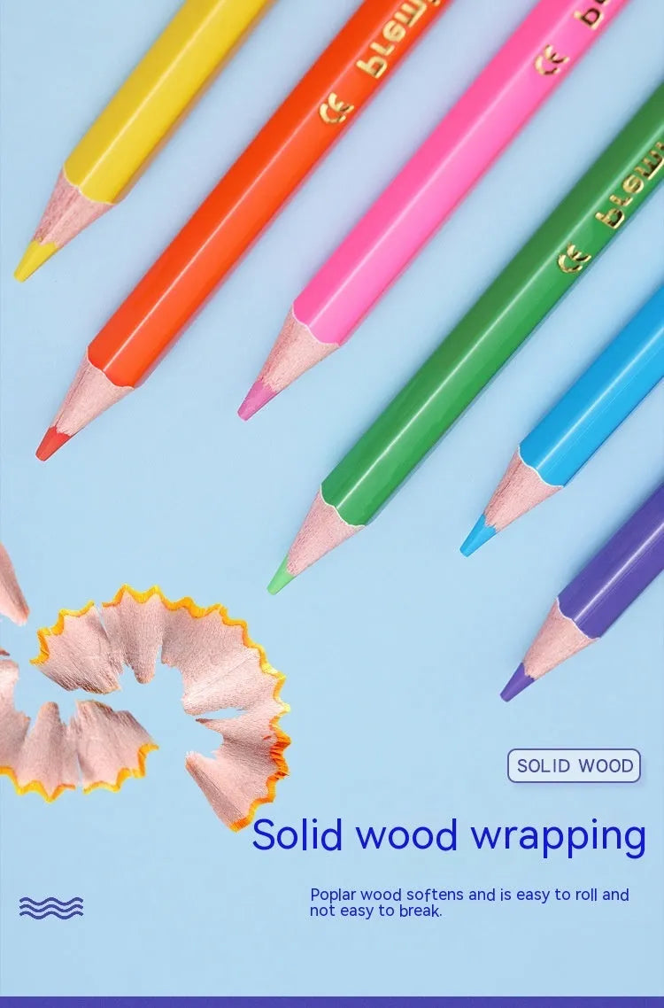 Wooden double head colour pencil set showing two different colour leads on each pencil