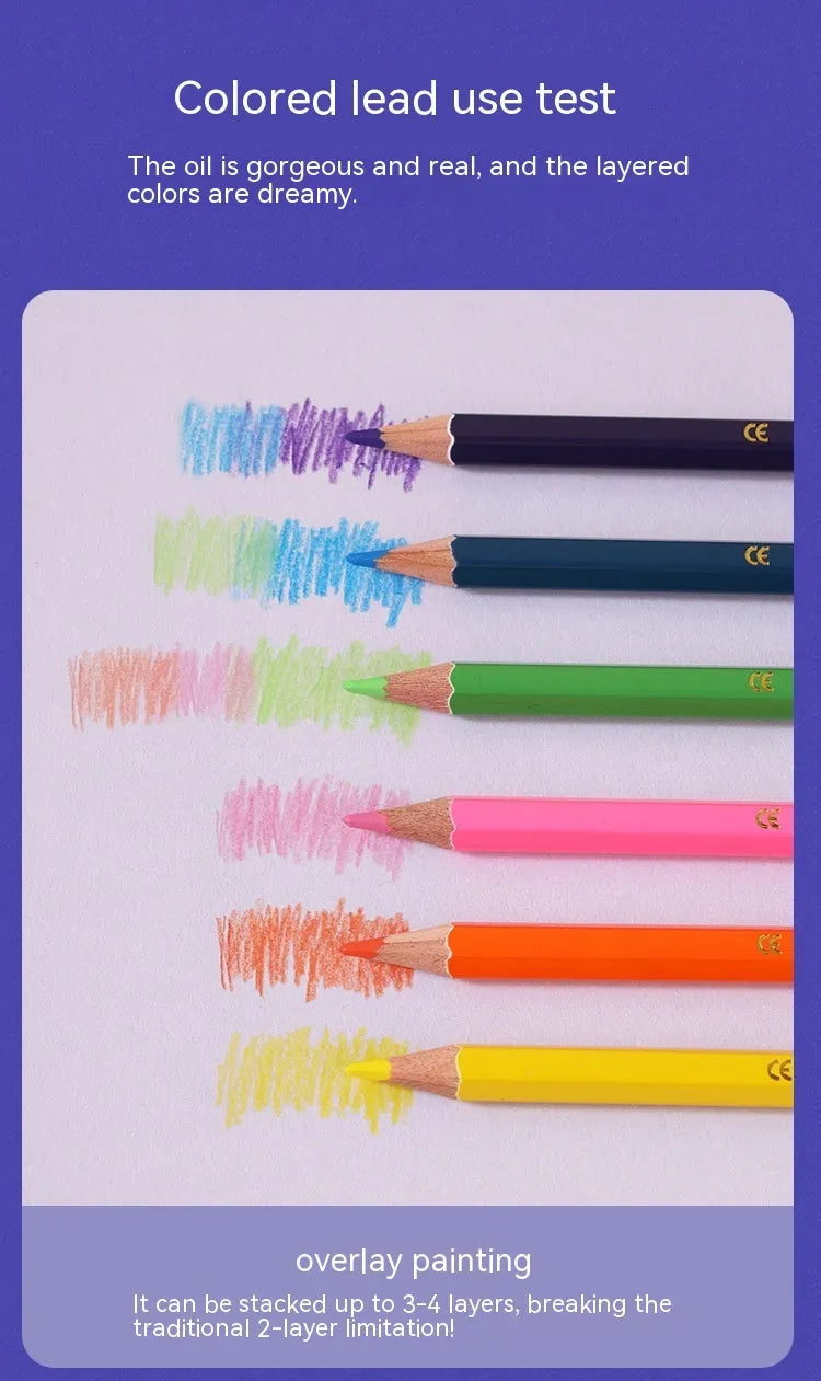 Wooden double head colour pencil set showing two different colour leads on each pencil