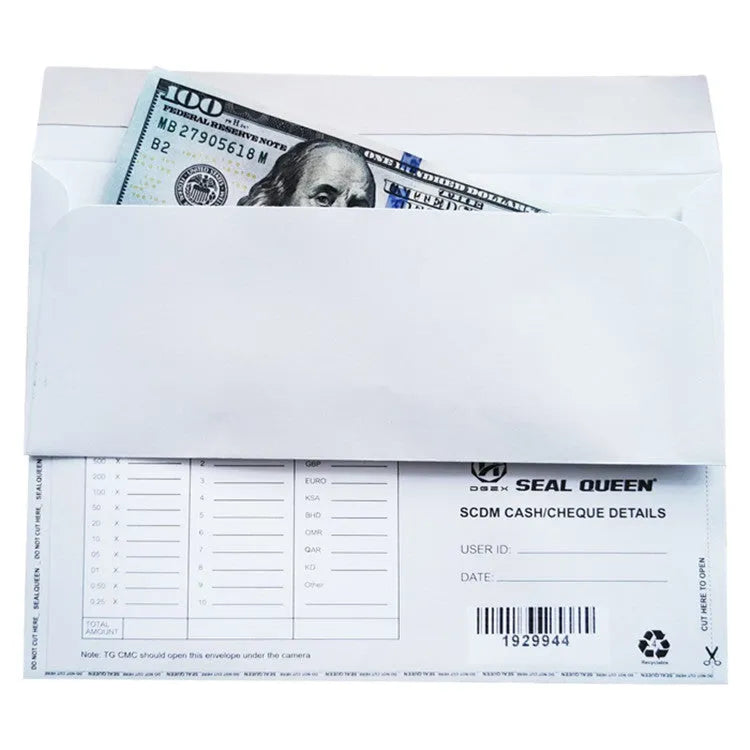 Blue anti-opening security envelope with self-adhesive sealing, dimensions 105mm by 240mm