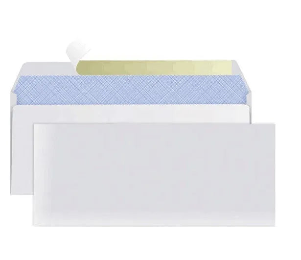 Blue anti-opening security envelope with self-adhesive sealing, dimensions 105mm by 240mm