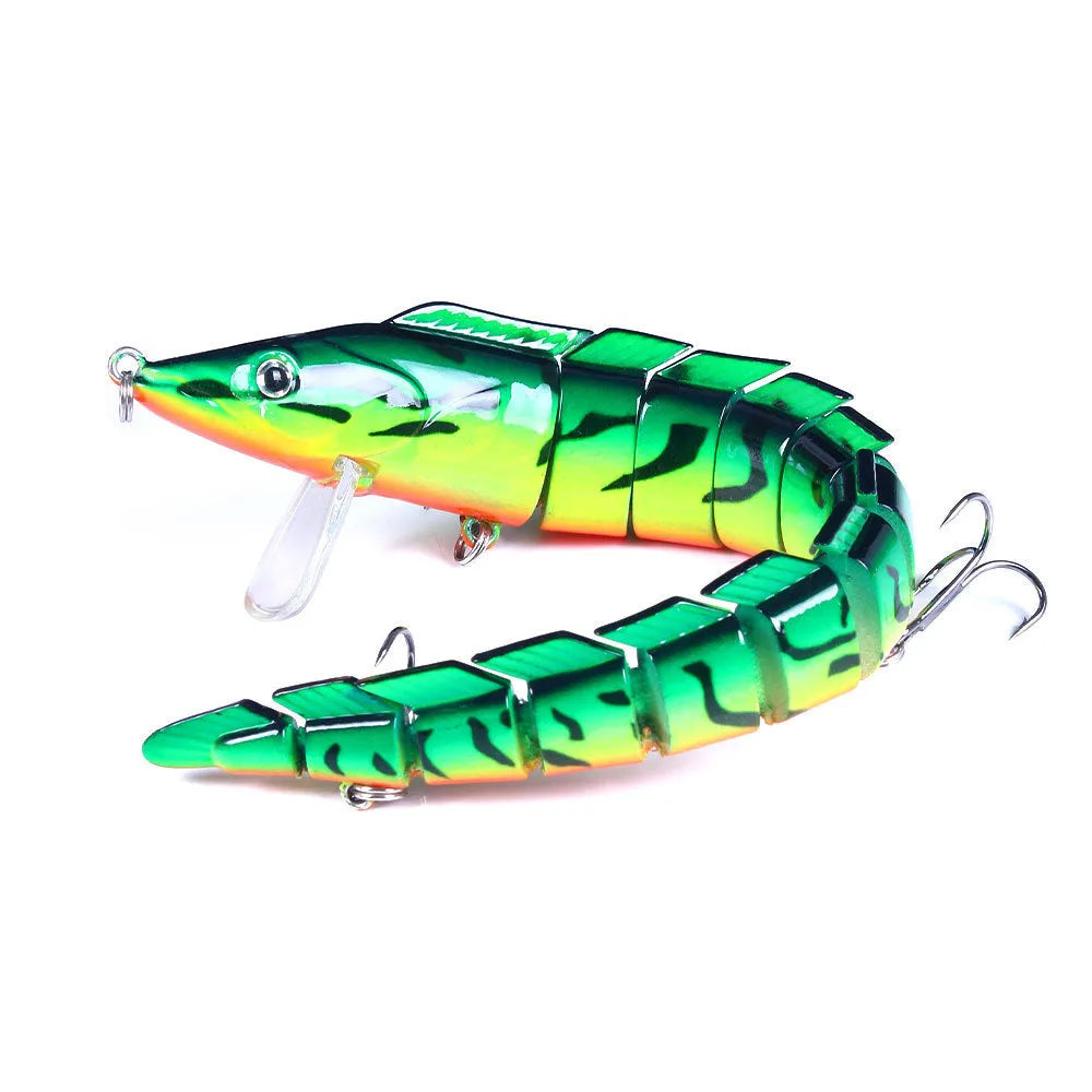Multi-section simulated fish loach lure bait measuring 23cm with #2 hook
