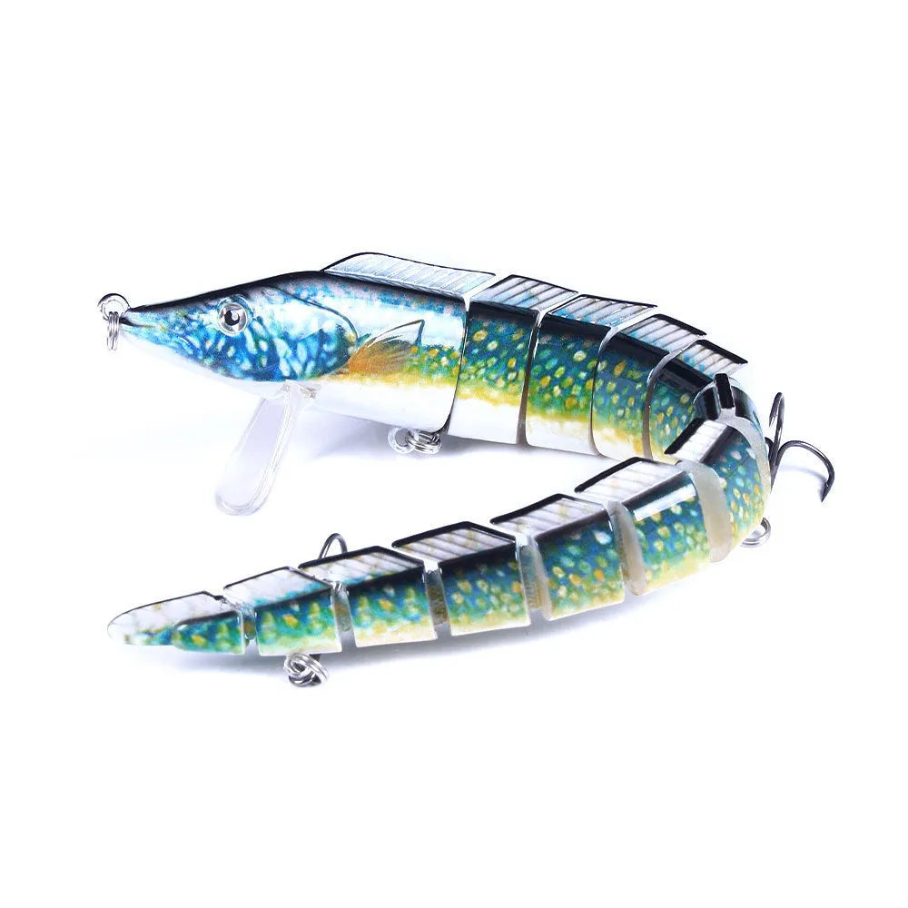 Multi-section simulated fish loach lure bait measuring 23cm with #2 hook