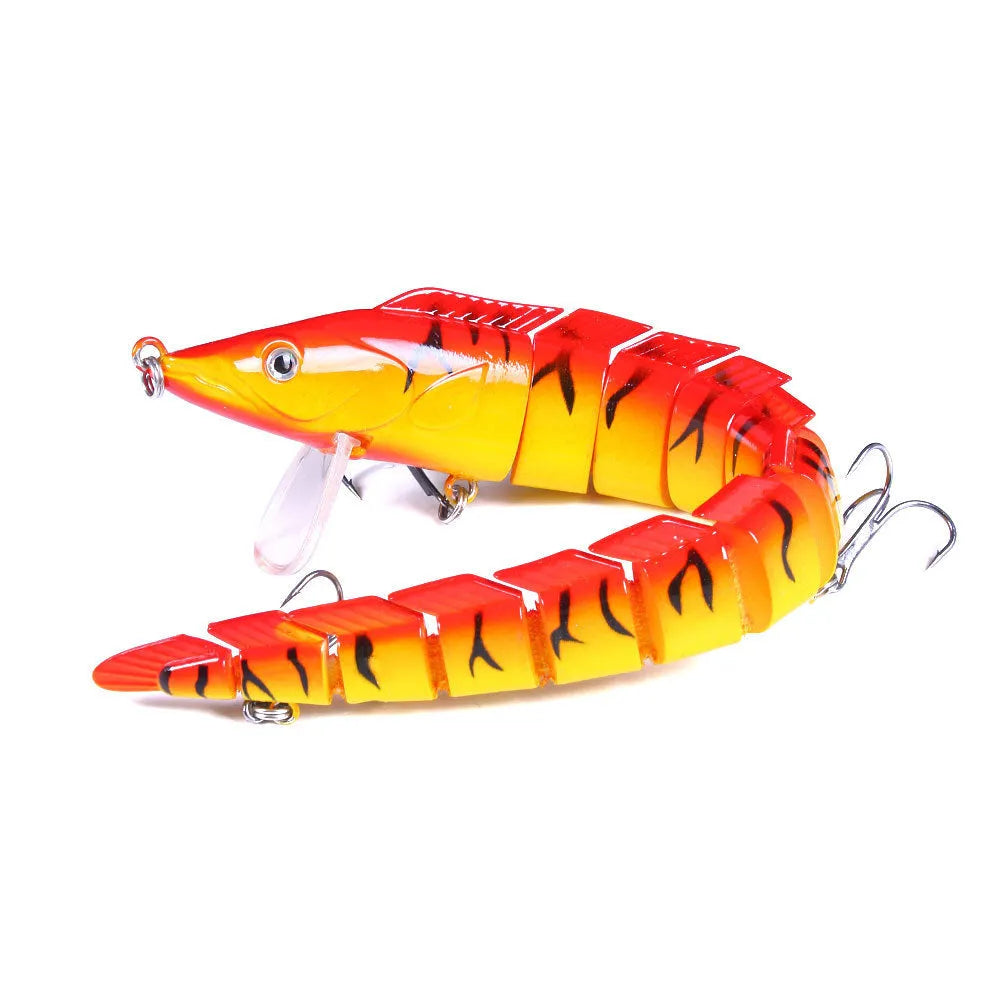 Multi-section simulated fish loach lure bait measuring 23cm with #2 hook