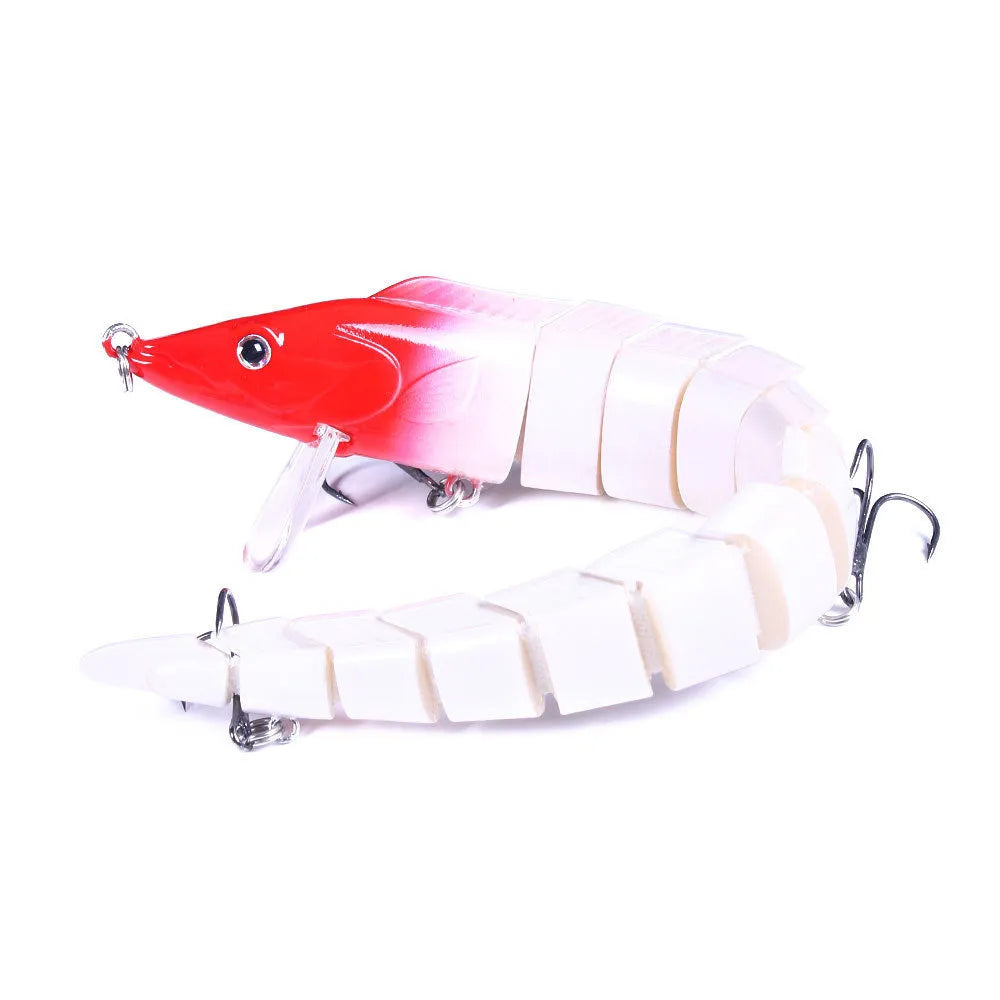 Multi-section simulated fish loach lure bait measuring 23cm with #2 hook