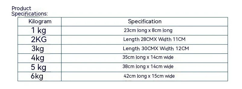 Oxford cloth legging sandbags for track and field running in six weight options from 1kg to 6kg