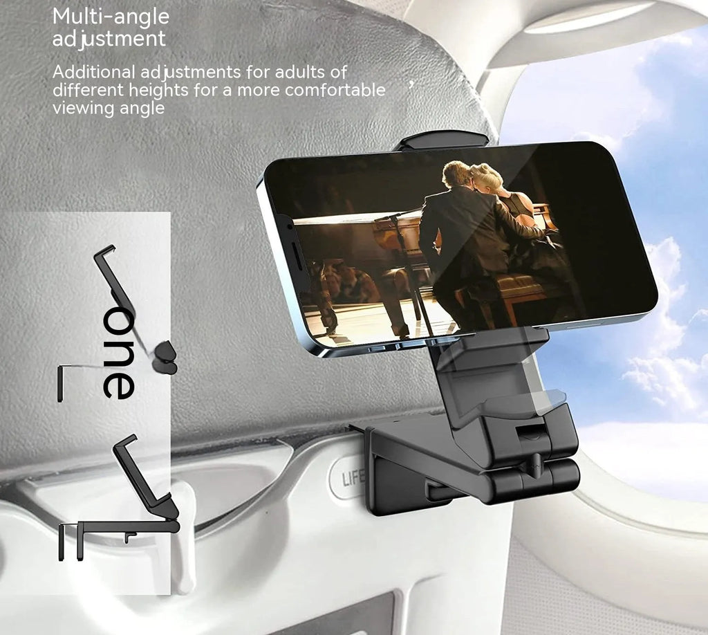 Foldable rotating phone holder in black, grey or green colours on a flat surface