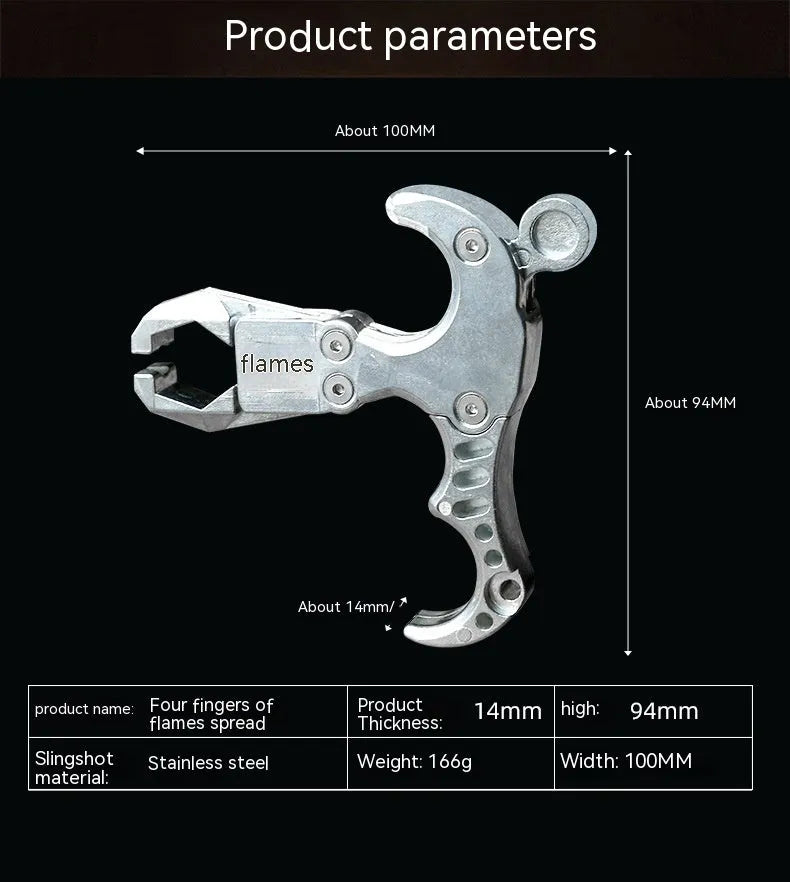 Zinc alloy archery release aid showing two-axis harpoon clip mechanism.
