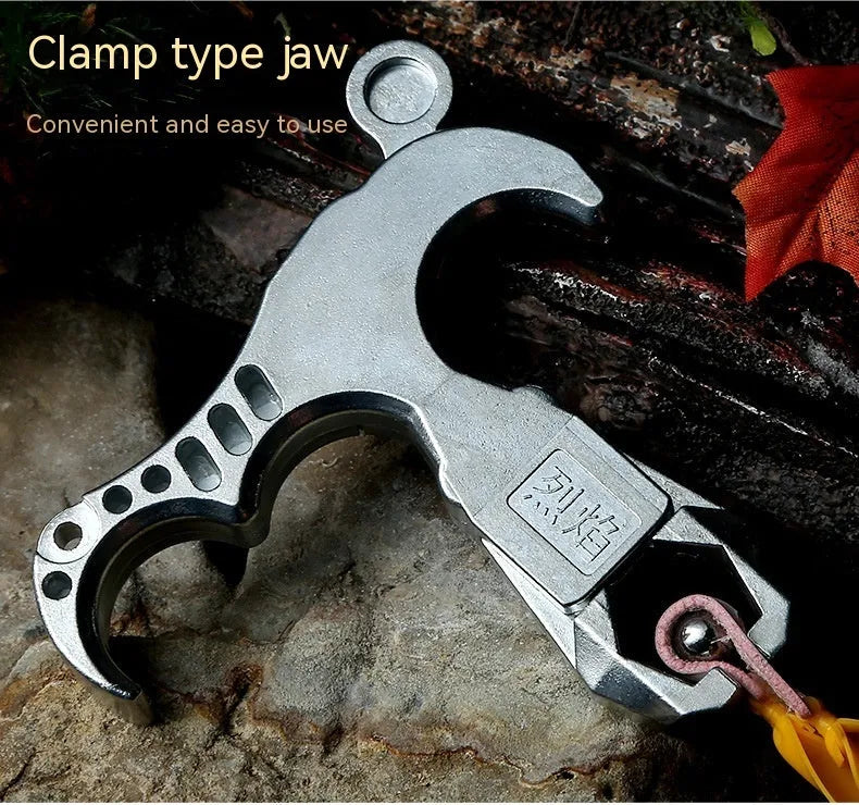 Zinc alloy archery release aid showing two-axis harpoon clip mechanism.
