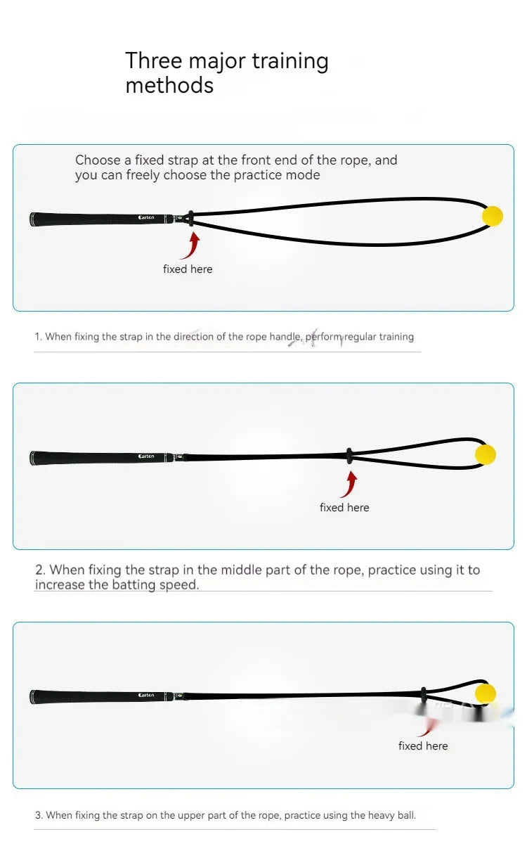Black silicone elastic golf swing practice rope trainer for physical correction action
