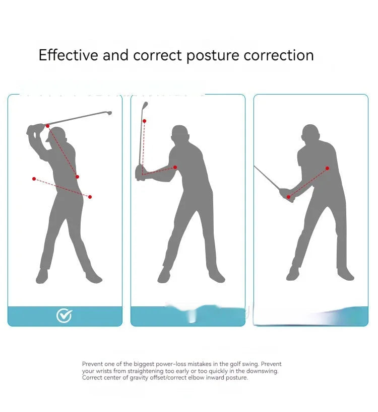 Black silicone elastic golf swing practice rope trainer for physical correction action