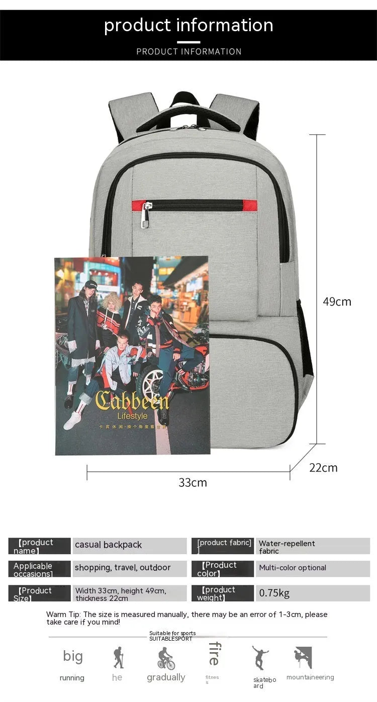 Light grey Oxford cloth insulated picnic backpack with curved shoulder straps showing dry-wet separation compartments