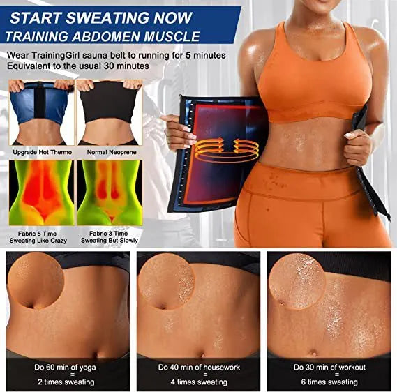 Sports waist shaping belly belt in blue or silver made from composite fabric neoprene with adjustable abdomen contraction