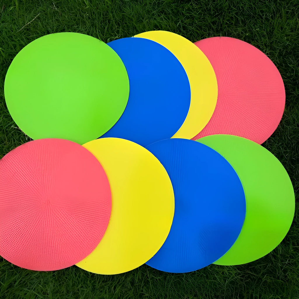Flat circular TPE sports marker disc in assorted colours for football and ball game training