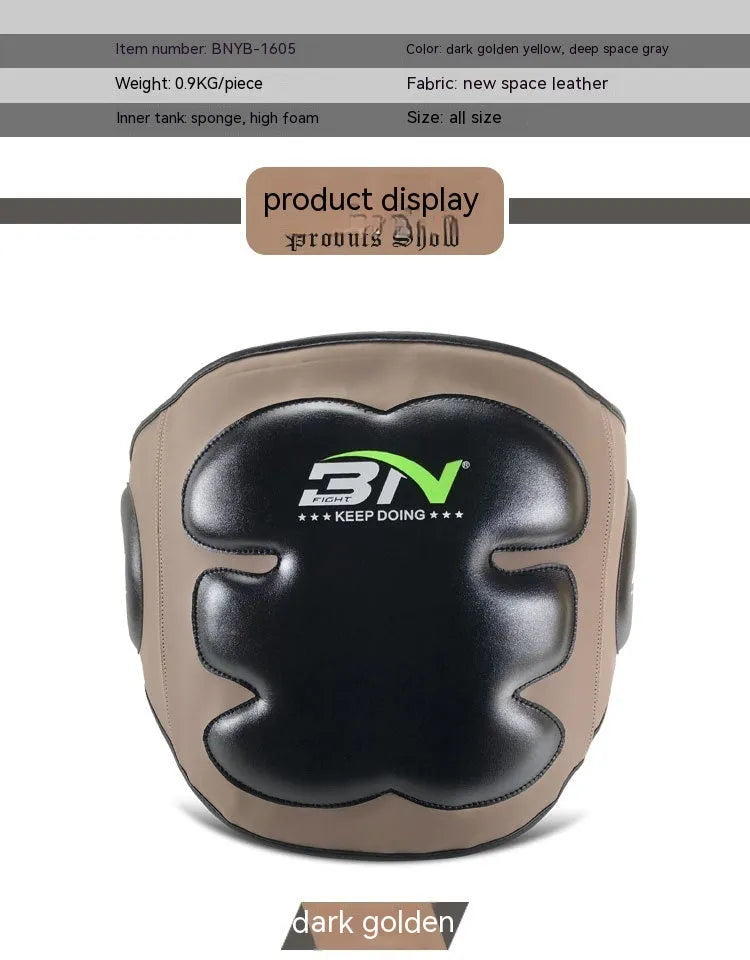 Sanda boxing breast protection target showing waist area protective gear in dark grey colour