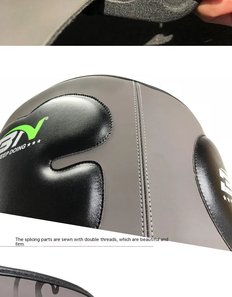 Sanda boxing breast protection target showing waist area protective gear in dark grey colour